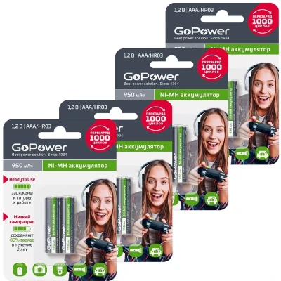 Комплект NiMh аккумуляторов GoPower